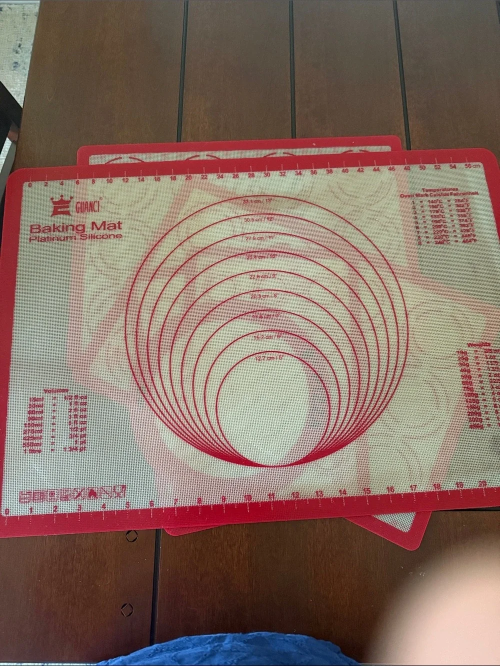 Red and Cream Silicone Baking Mat Set with Nonstick Surface